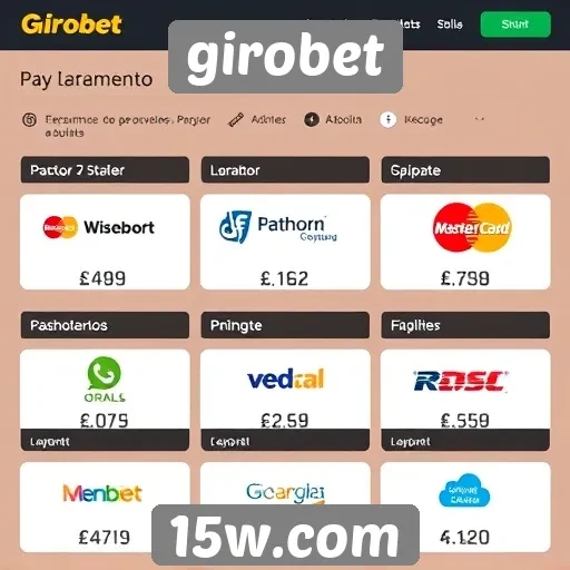 Métodos de pagamento disponíveis na plataforma Girobet